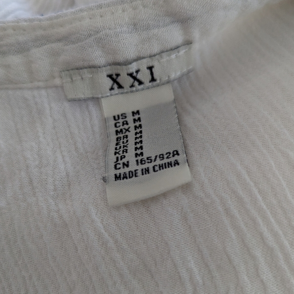 Forever 21 Embroidered Gauzy Sleeveless Tunic sz Medium - Picture 5 of 6